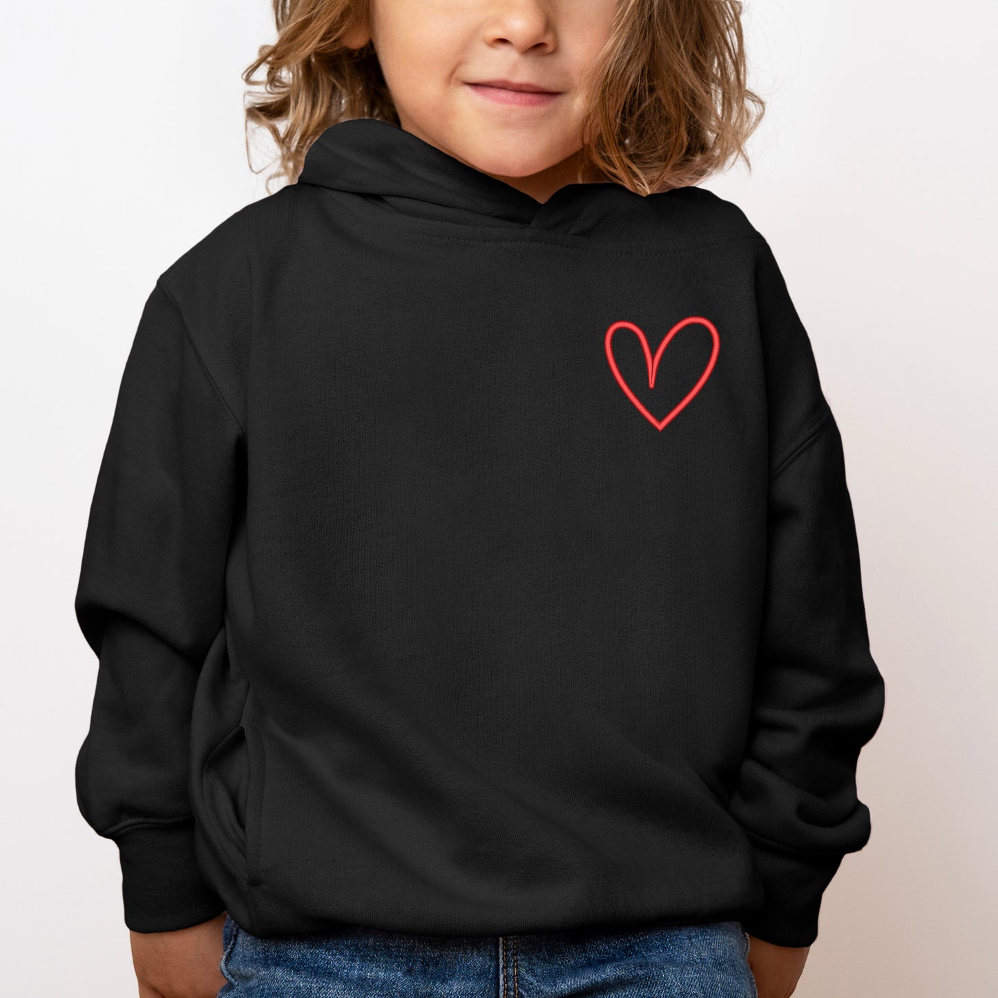 Embroidered Hand Drawn Heart | Toddler Graphic Hoodie