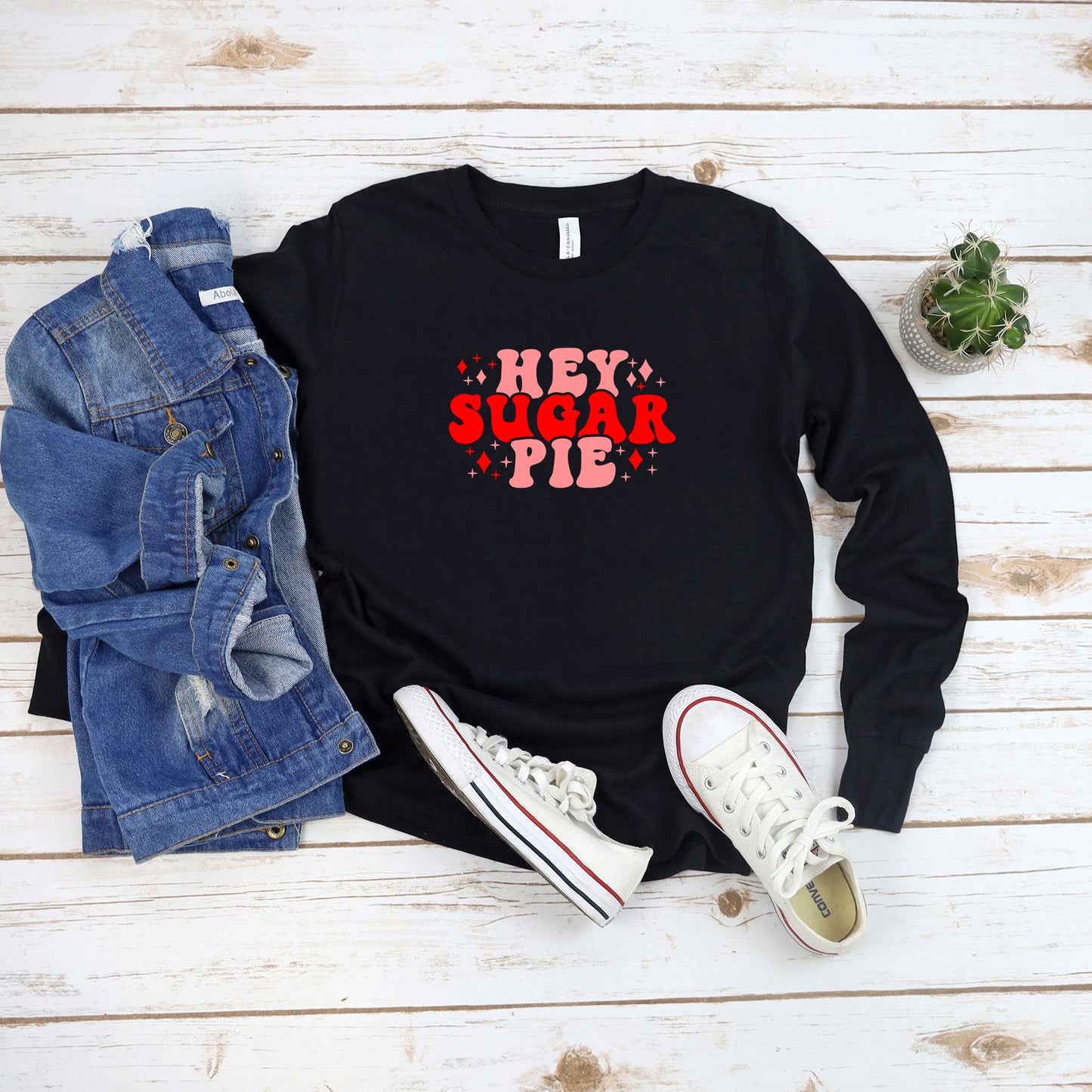 Hey Sugar Pie Stars | Youth Graphic Long Sleeve Tee