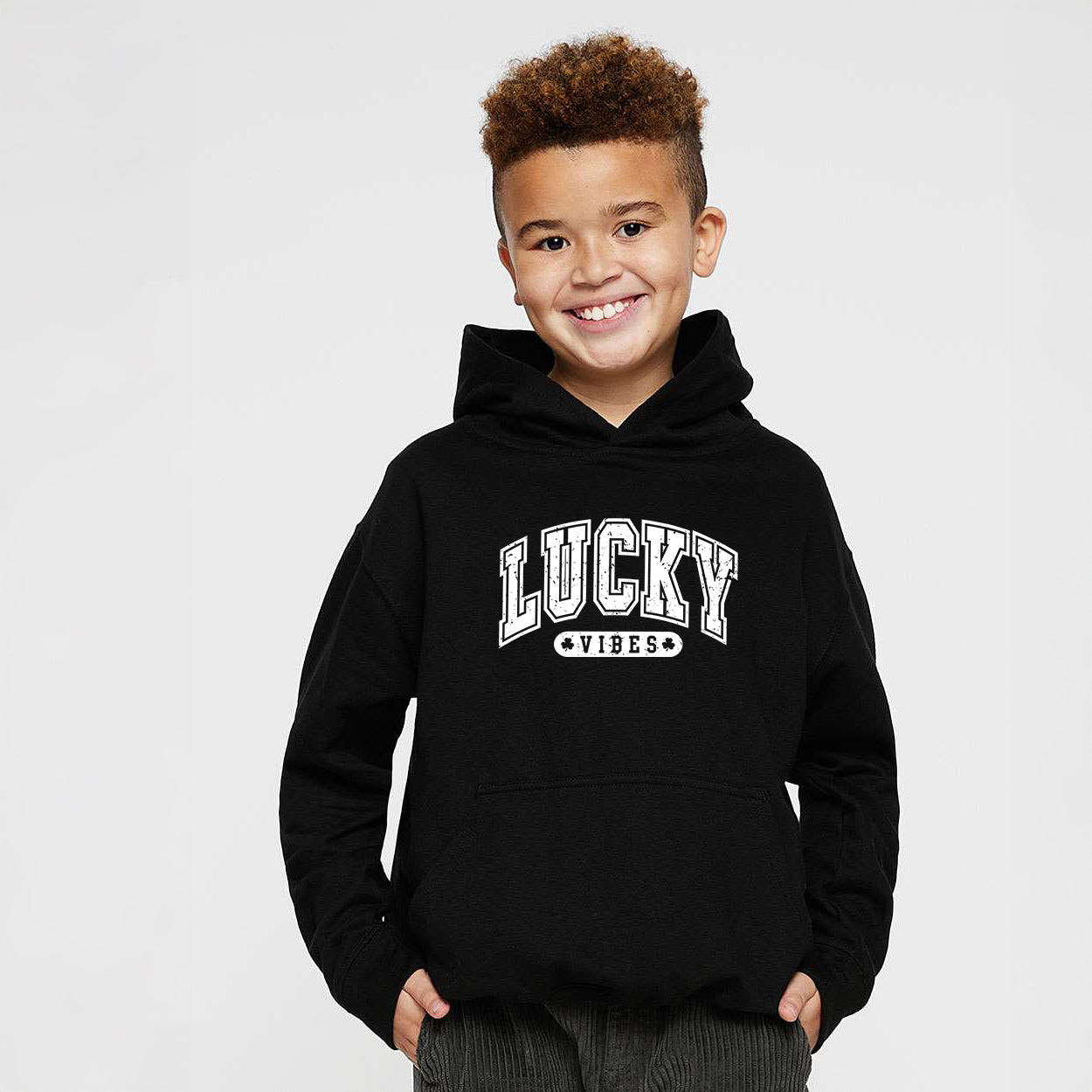 Lucky Vibes Distressed | Youth Graphic Hoodie