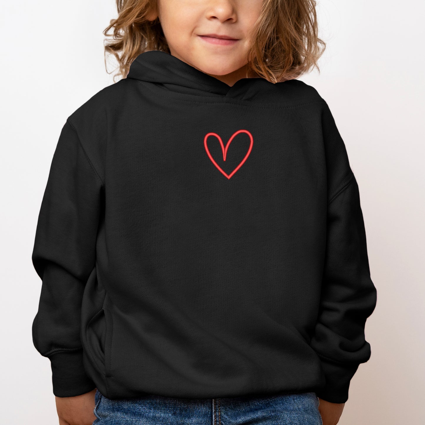 Embroidered Hand Drawn Heart | Toddler Graphic Hoodie