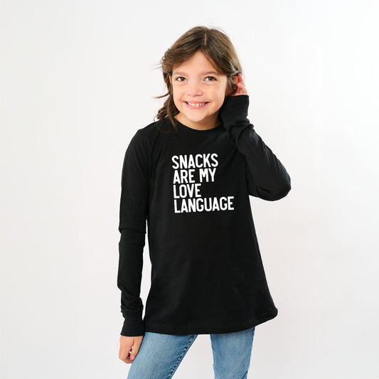 Snacks Are My Love Language | Toddler Graphic Long Sleeve Tee