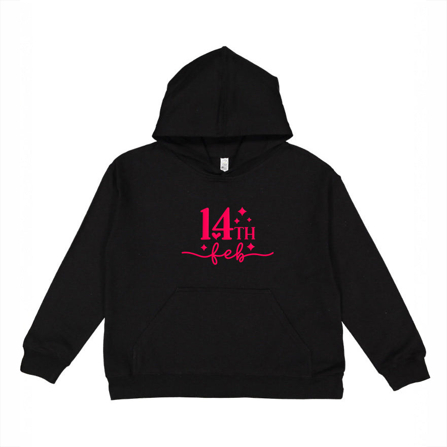 14th Feb Stars Puff Print | Youth Graphic Hoodie