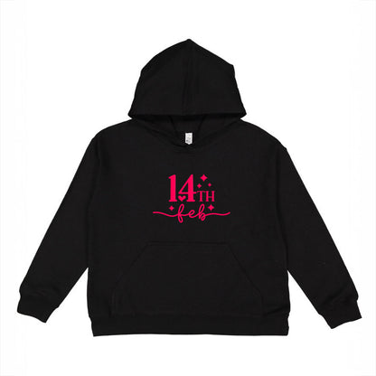 14th Feb Stars Puff Print | Youth Graphic Hoodie