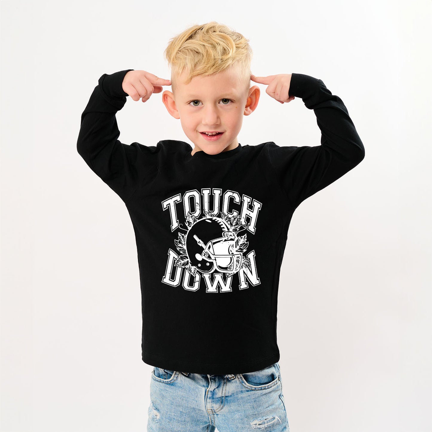 Touchdown Helmet | Toddler Graphic Long Sleeve Tee