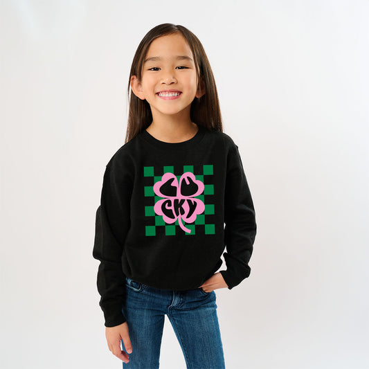 Lucky Clover Checkered | Toddler Graphic Sweatshirt