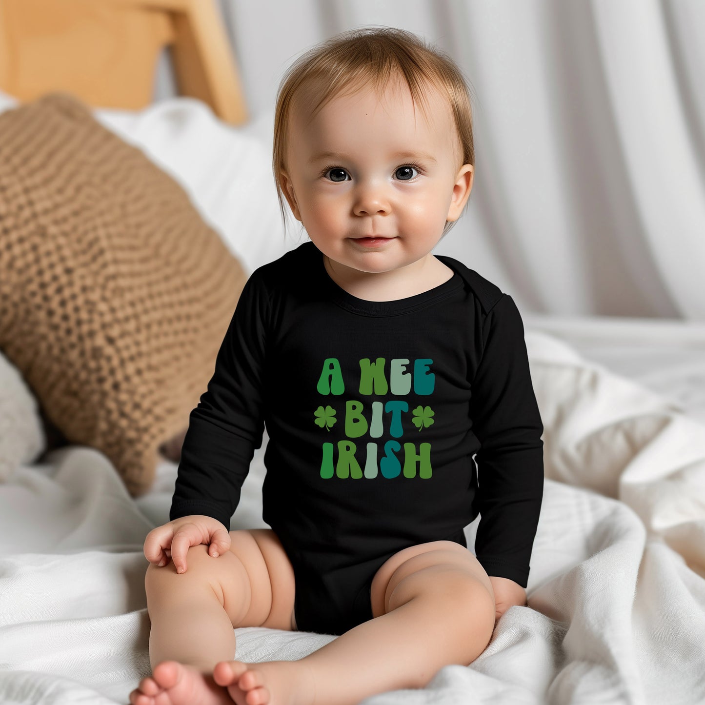 A Wee Bit Irish | Baby Graphic Long Sleeve Onesie