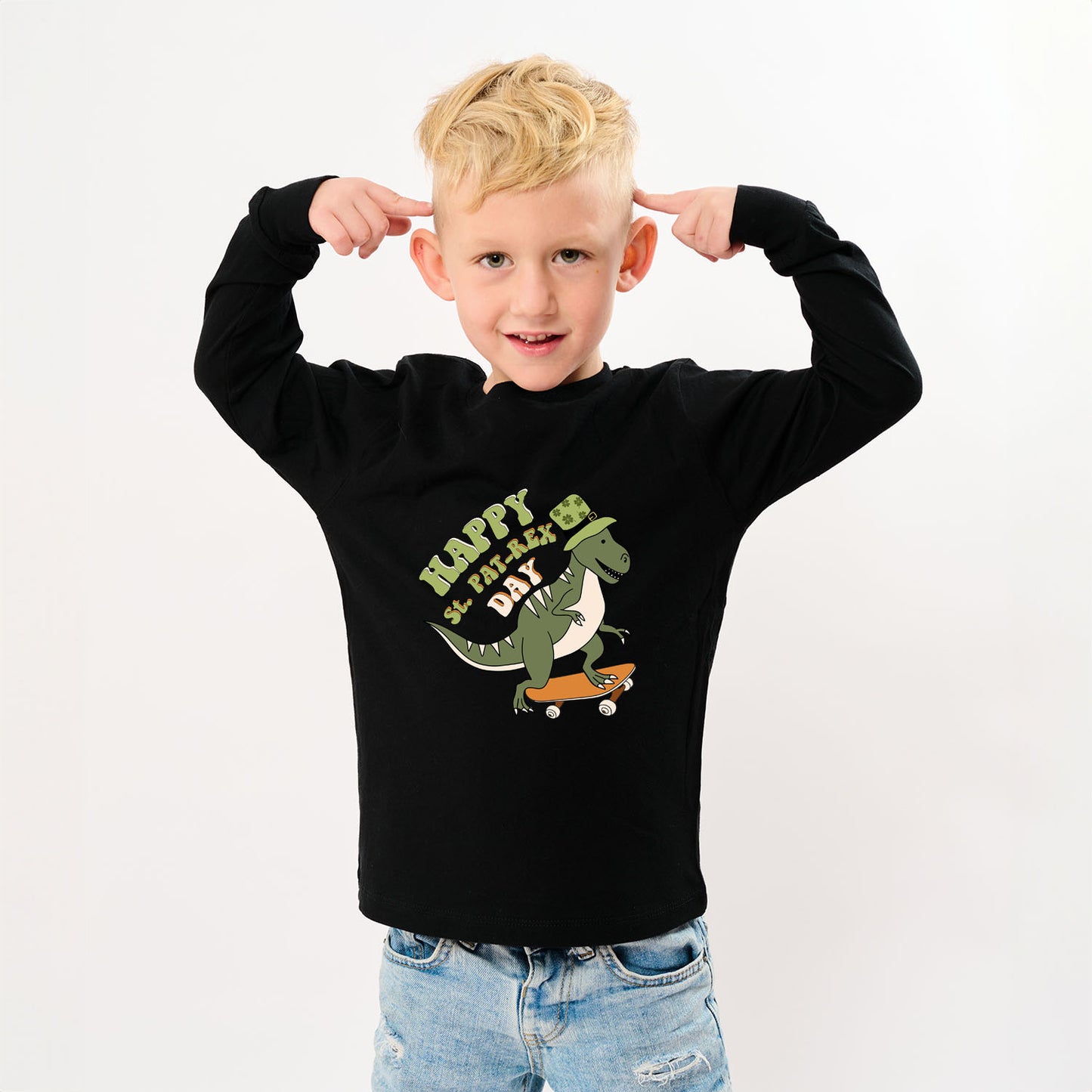 Happy St. Pat-Rex Day | Toddler Graphic Long Sleeve Tee