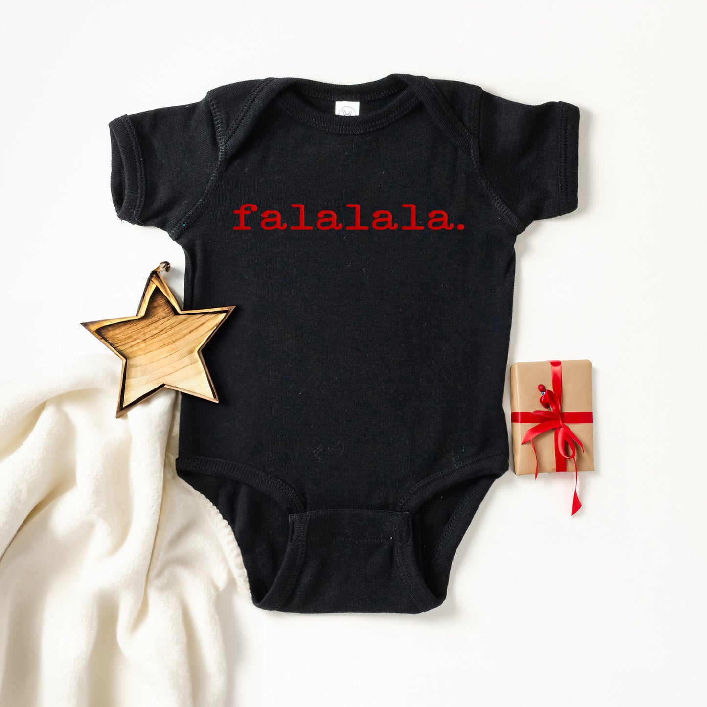 Falalala Puff Print | Baby Graphic Short Sleeve Onesie