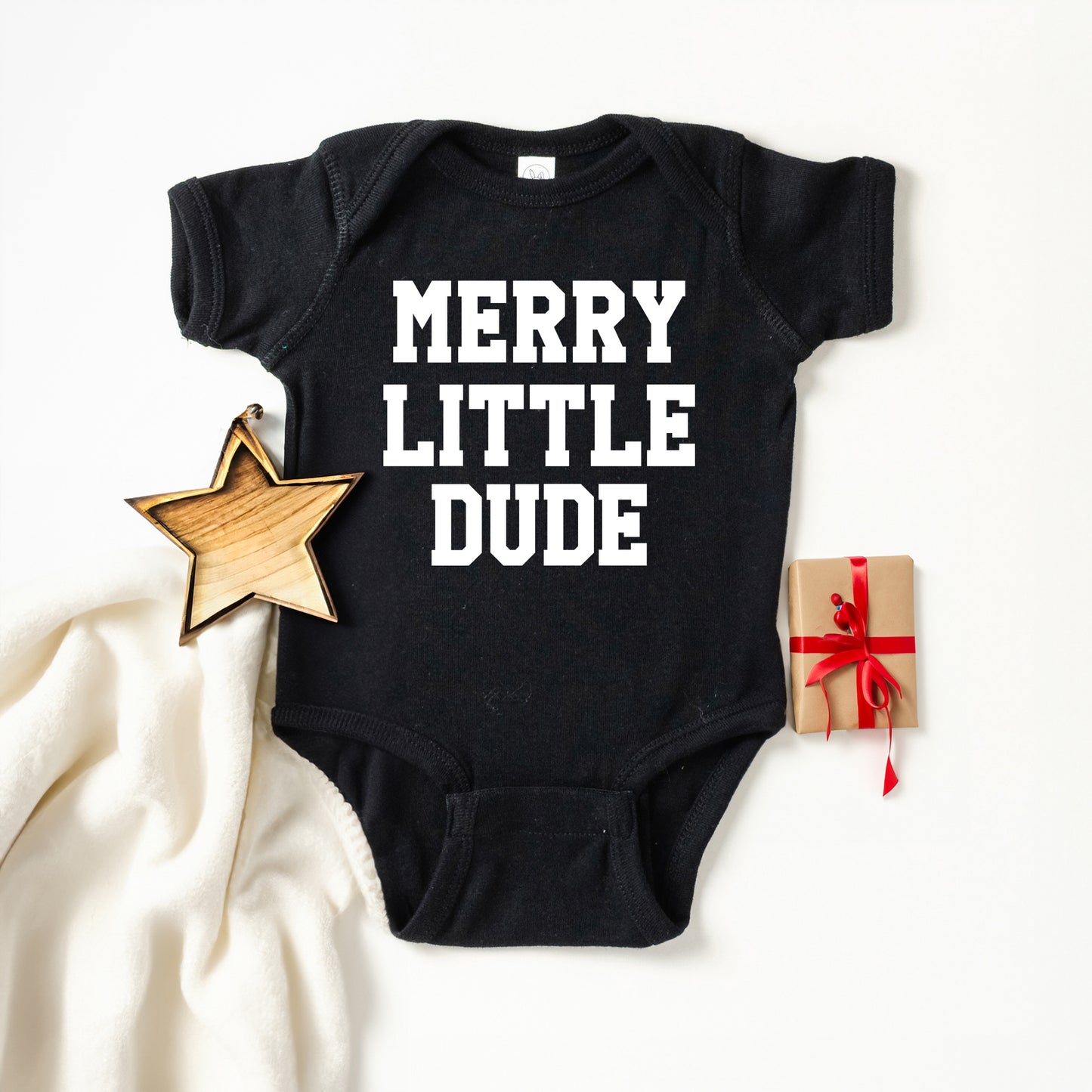 Merry Little Dude | Baby Graphic Short Sleeve Onesie