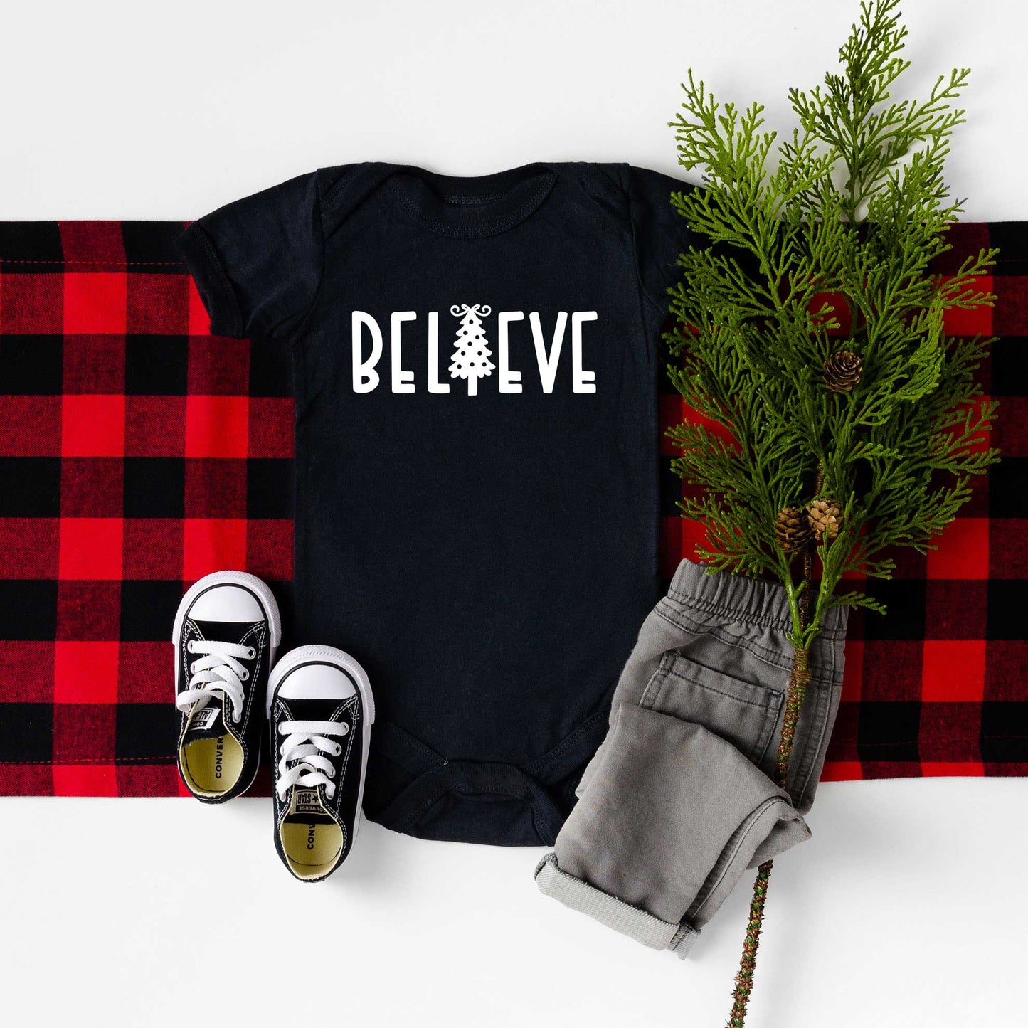 Believe Tree | Baby Graphic Short Sleeve Onesie