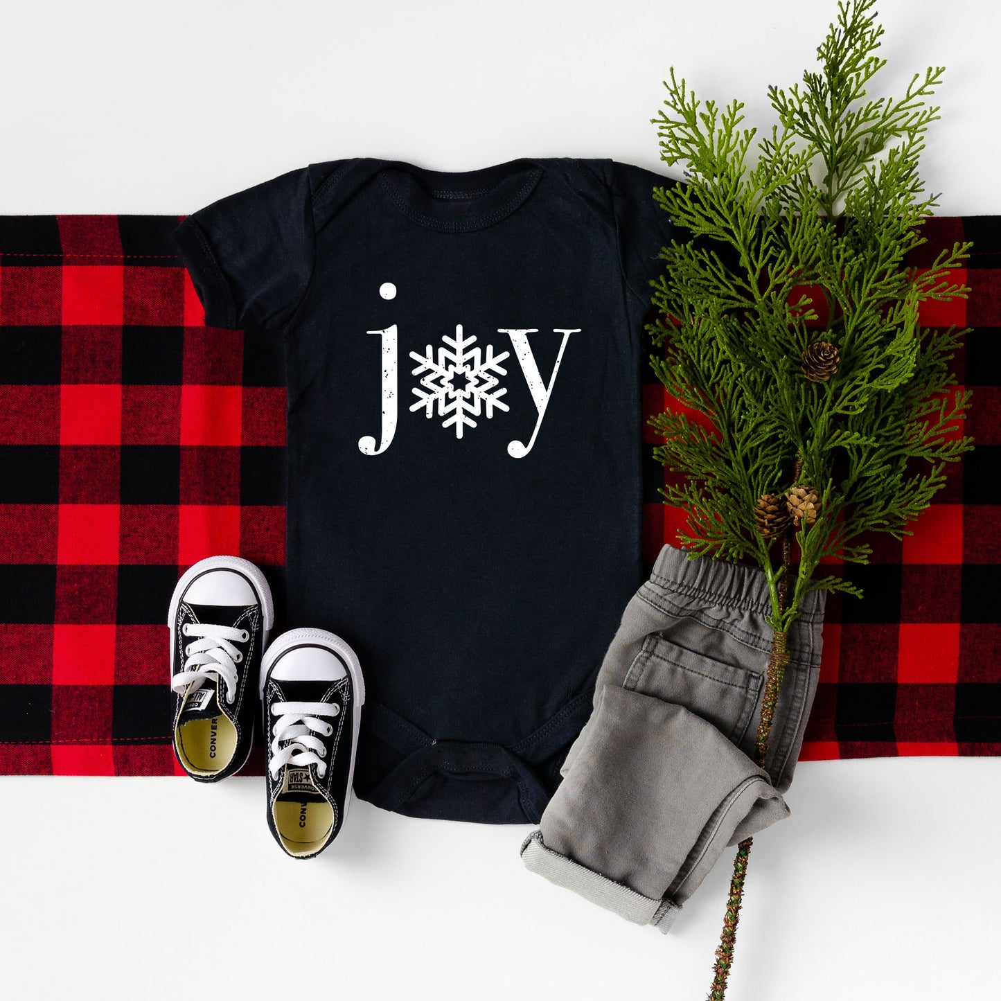 Joy Snowflake | Baby Graphic Short Sleeve Onesie