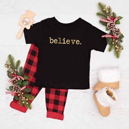 Believe Puff Print | Toddler Graphic Short Sleeve Tee