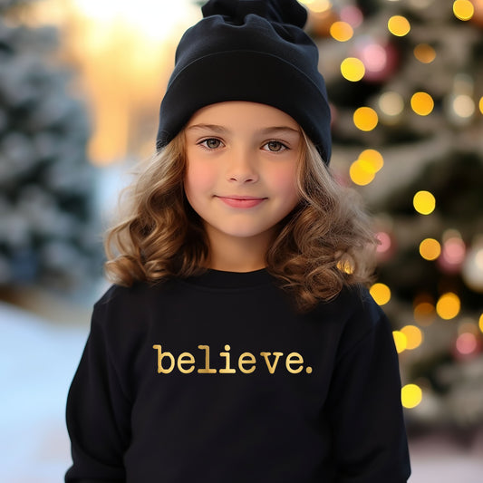 Believe Puff Print | Youth Graphic Sweatshirt