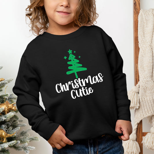 Christmas Cutie Tree Glitter | Toddler Graphic Sweatshirt