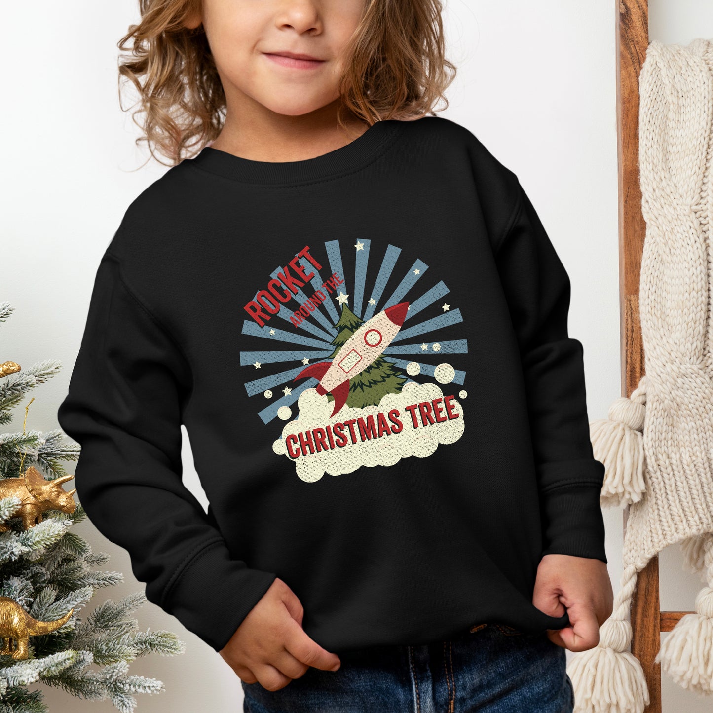 Rocket Around The Christmas Tree | Youth Ultra-Soft Graphic Sweatshirt