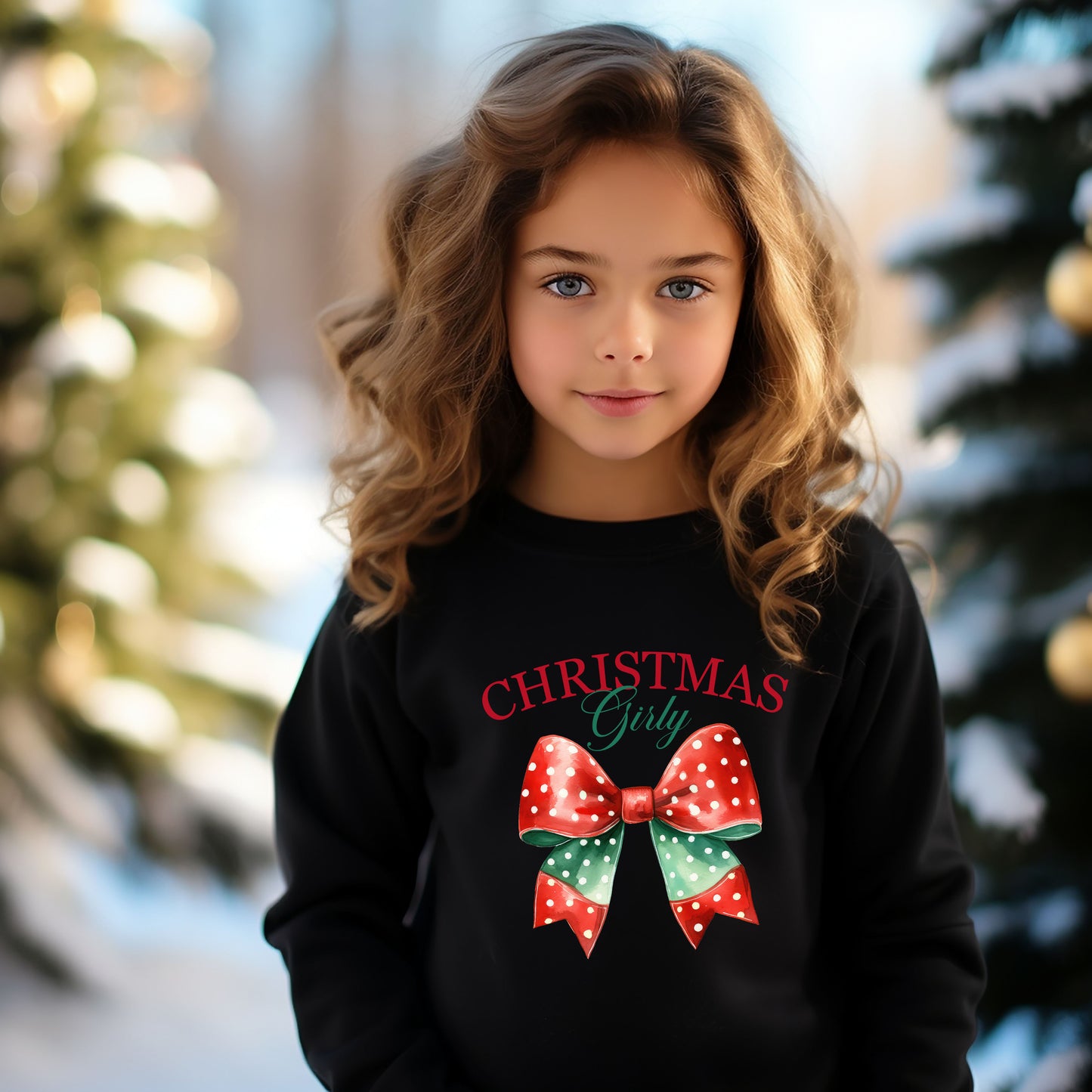 Coquette Christmas Girly | Youth Graphic Sweatshirt