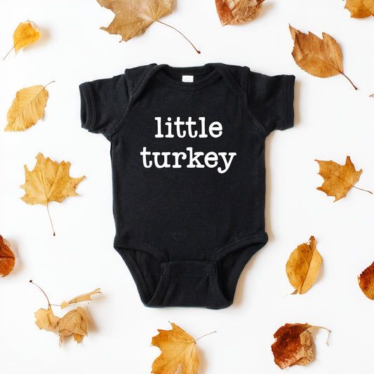 Little Turkey Typewriter | Baby Graphic Short Sleeve Onesie