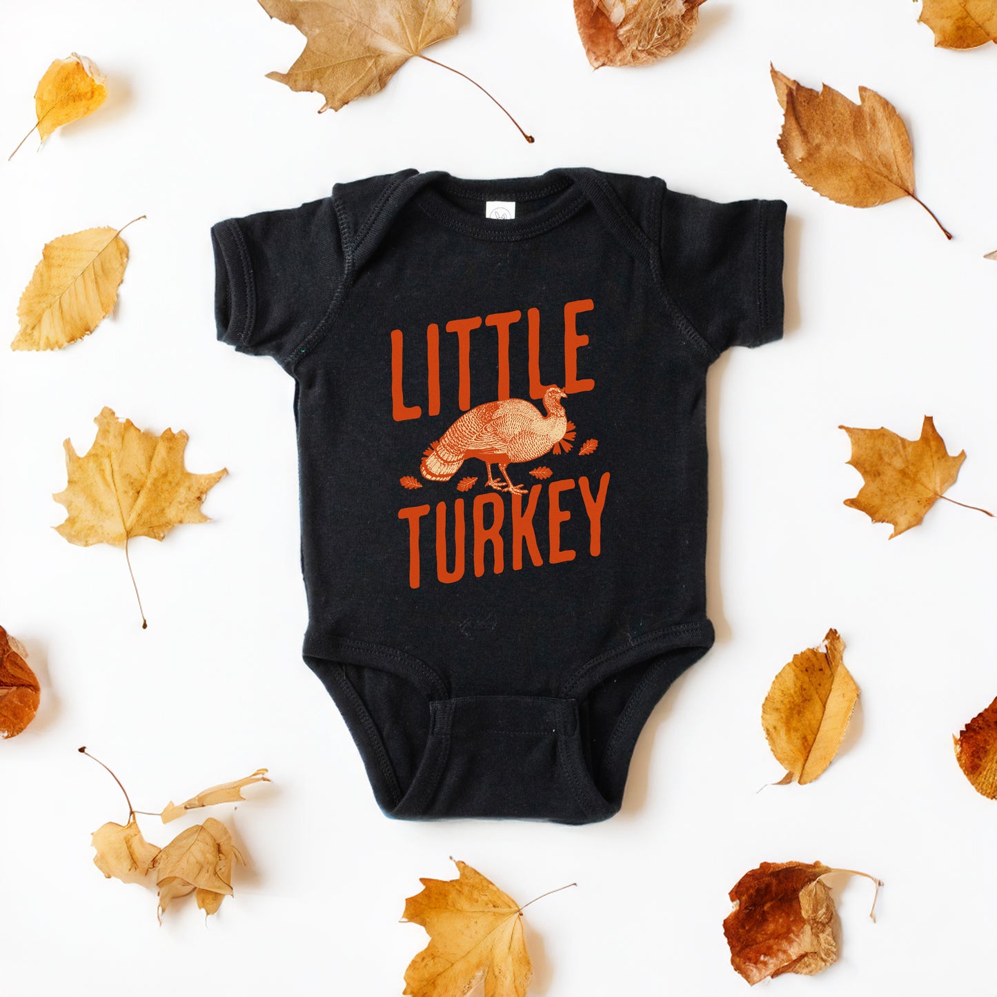 Little Turkey Orange | Baby Graphic Short Sleeve Onesie