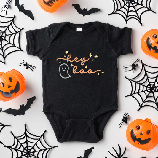 Hey Boo Ghost Kids | Baby Graphic Short Sleeve Onesie