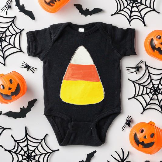 Watercolor Candy Corn | Baby Graphic Short Sleeve Onesie