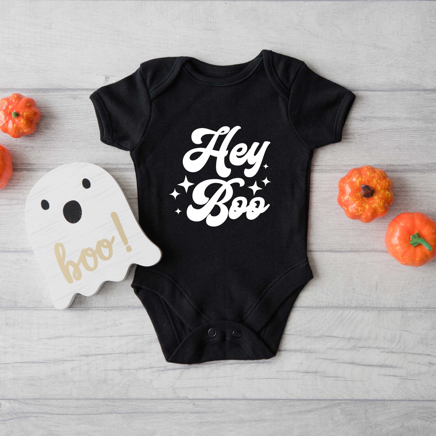 Hey Boo Stars | Baby Graphic Short Sleeve Onesie