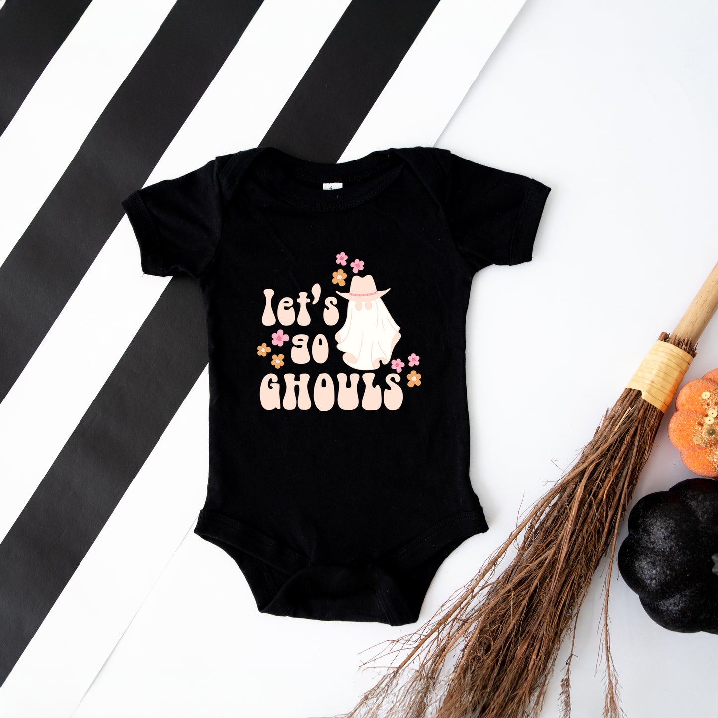 Let's Go Ghouls Ghost | Baby Graphic Short Sleeve Onesie