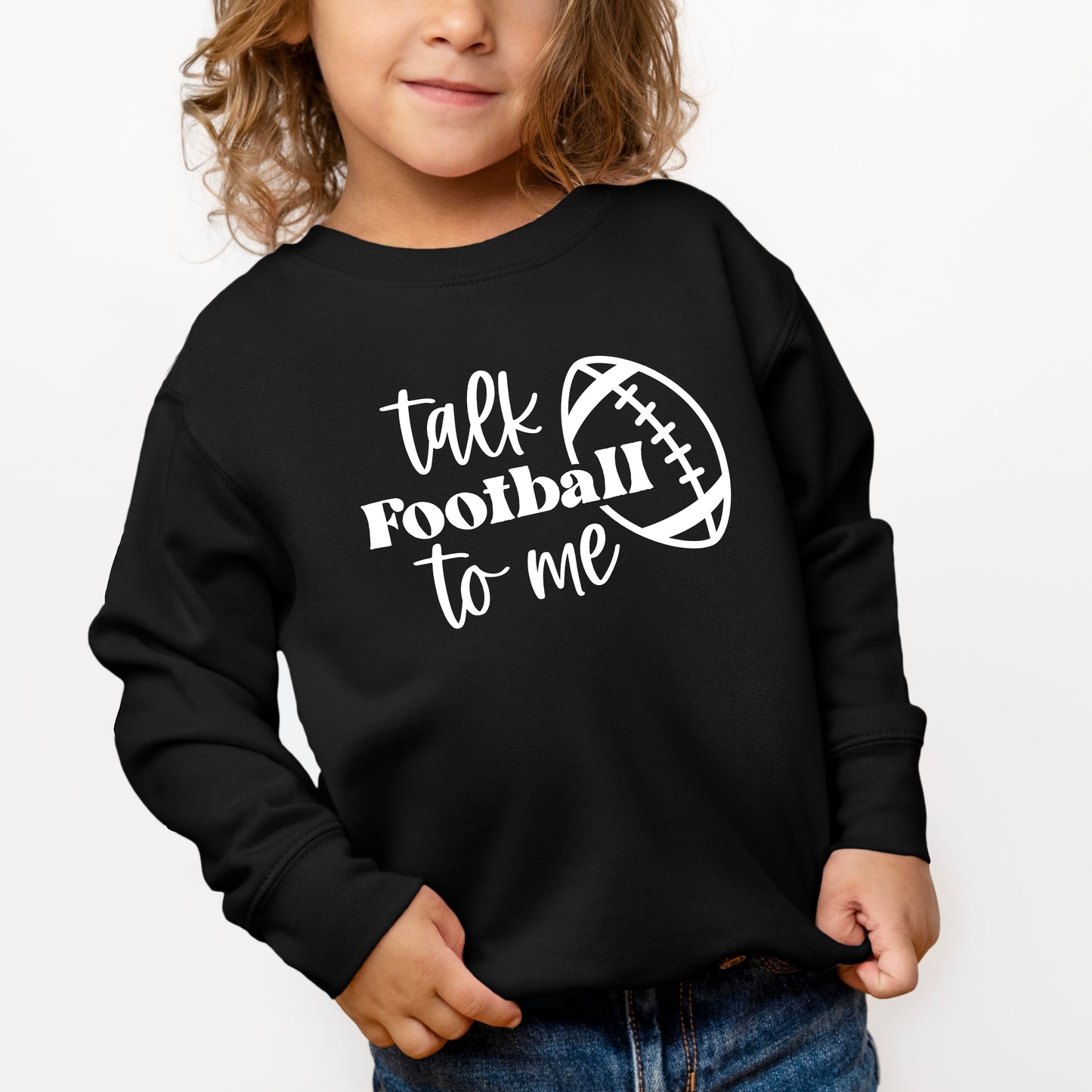 Talk Football To Me Ball | Toddler Graphic Sweatshirt