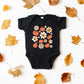 Distressed Flowers And Pumpkins | Baby Graphic Short Sleeve Onesie