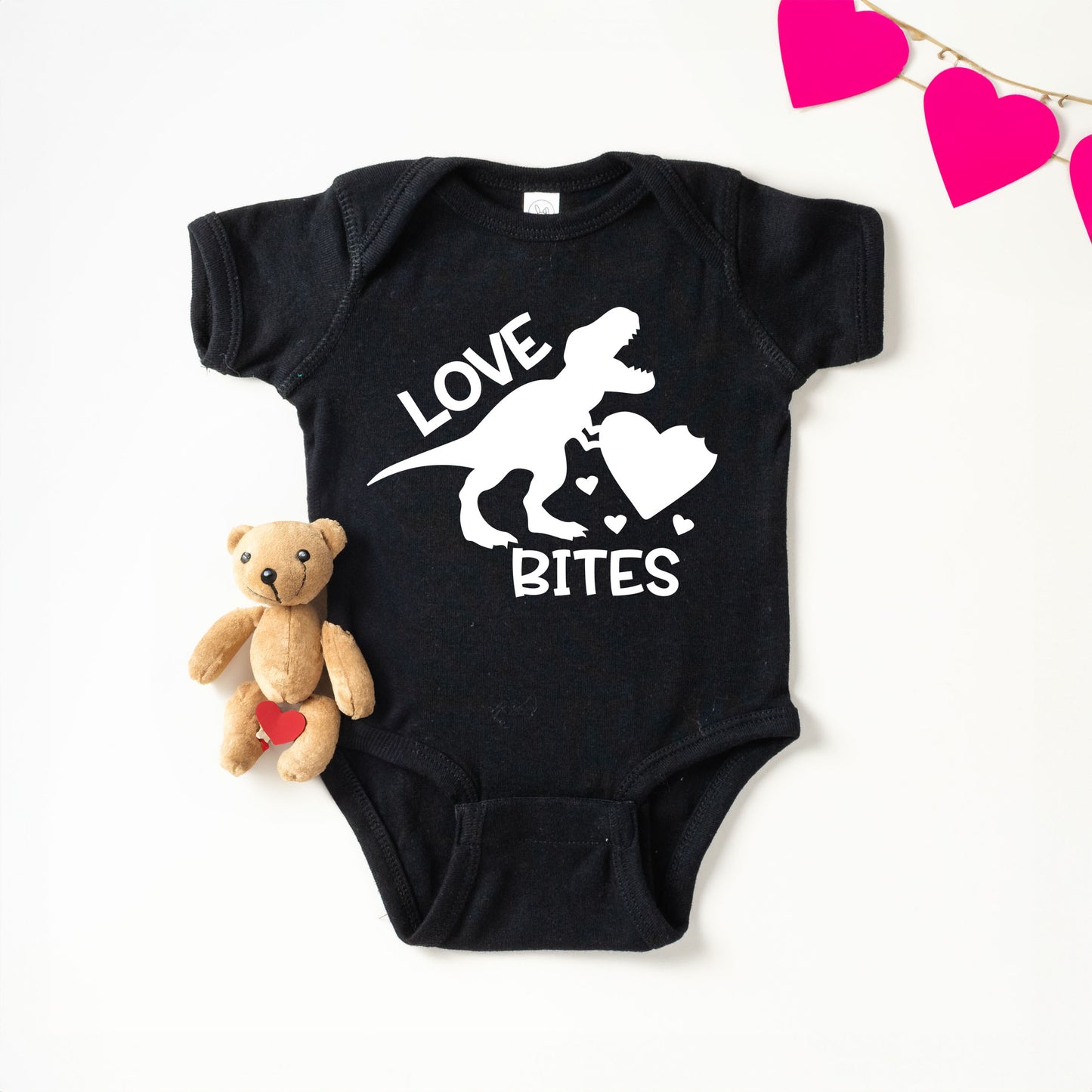 Love Bites Dinosaur | Baby Graphic Short Sleeve Onesie