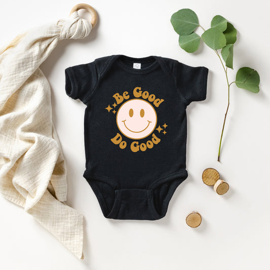 Be Good Do Good Smiley Face | Baby Graphic Short Sleeve Onesie