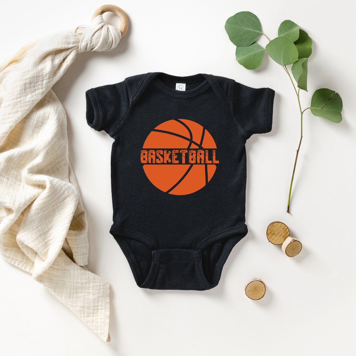 Basketball With Ball | Baby Graphic Short Sleeve Onesie