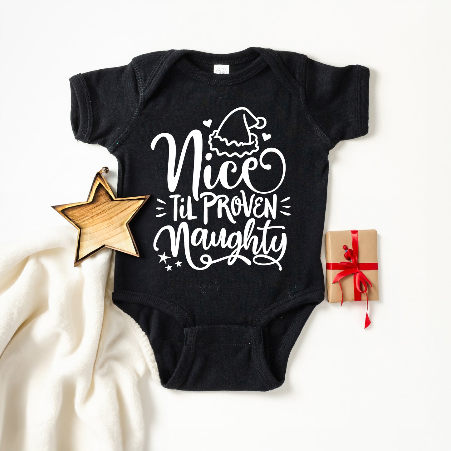 Nice Til Proven Naughty | Baby Graphic Short Sleeve Onesie