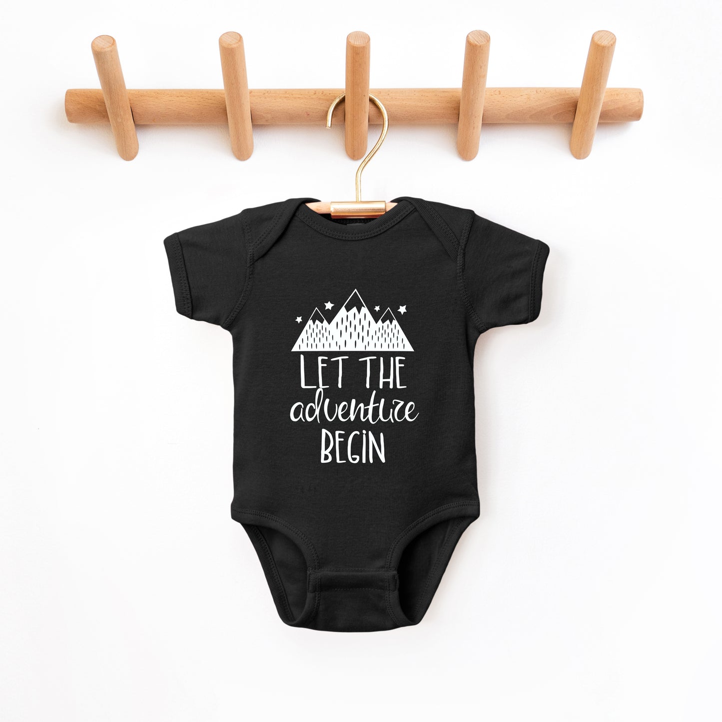 Let The Adventure Begin Mountains | Baby Graphic Short Sleeve Onesie