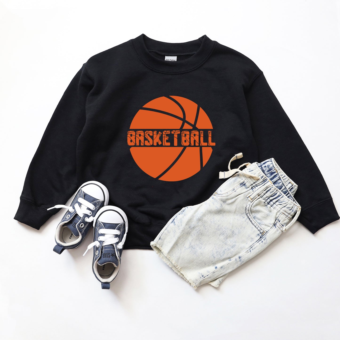 Basketball With Ball | Youth Graphic Sweatshirt