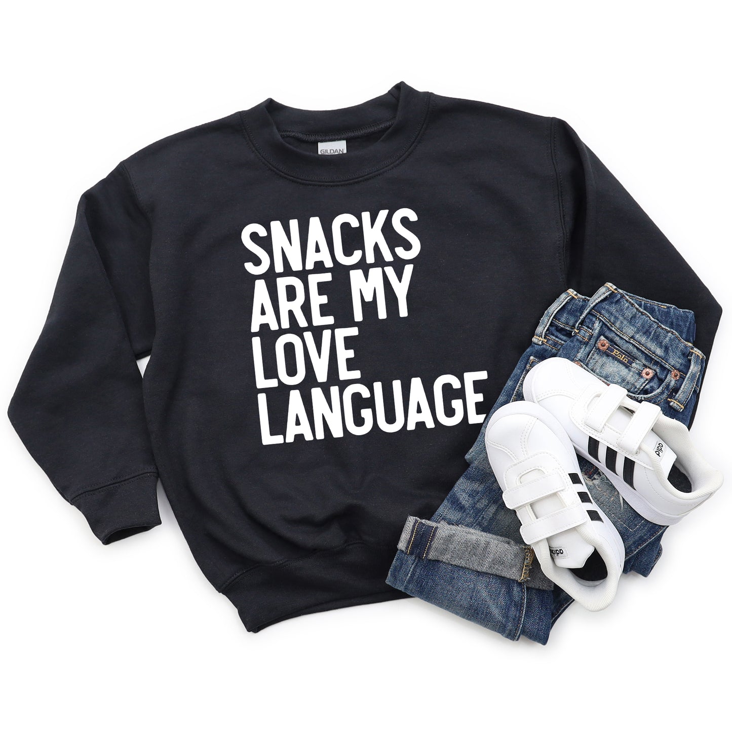 Snacks Are My Love Language | Youth Graphic Sweatshirt