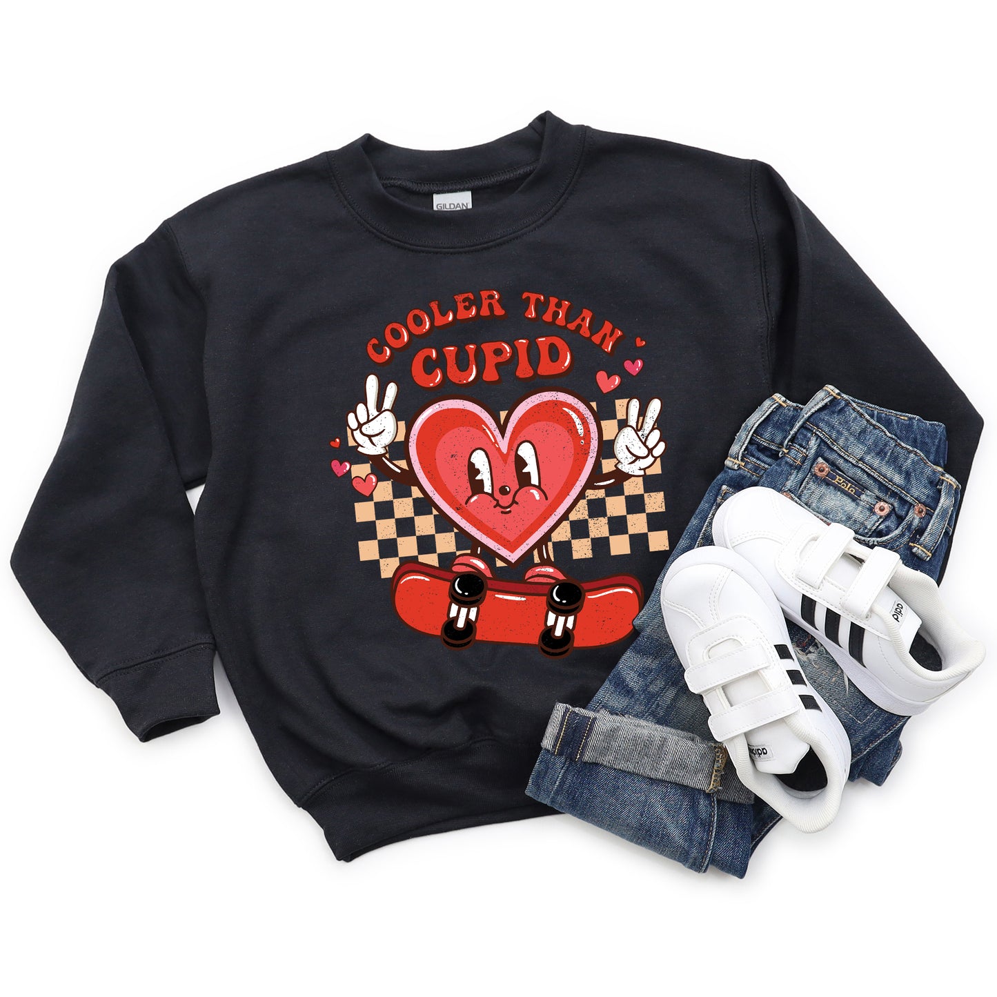 Cooler Than Cupid Skater | Youth Graphic Sweatshirt