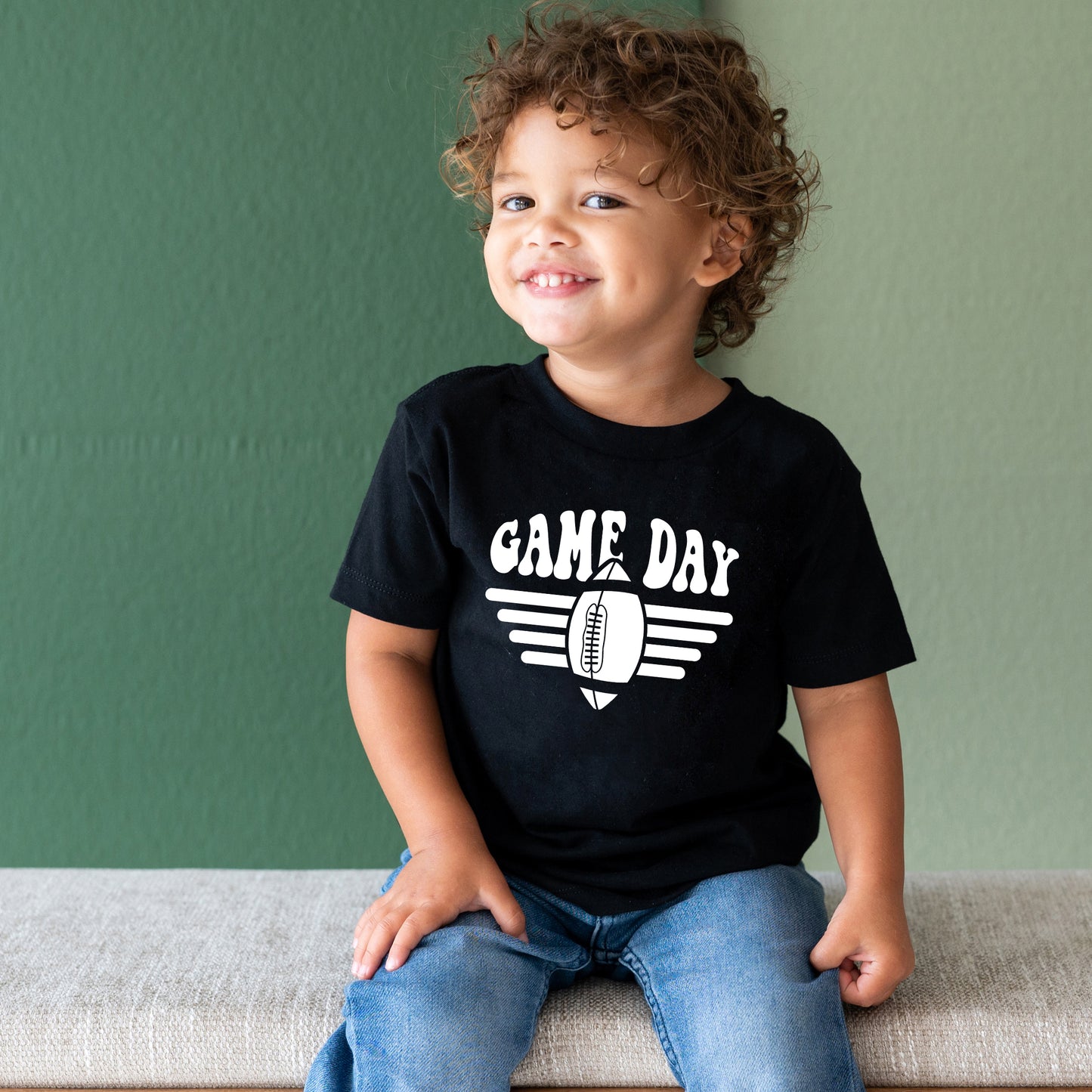 Football Game Day Stripes | Toddler Graphic Short Sleeve Tee