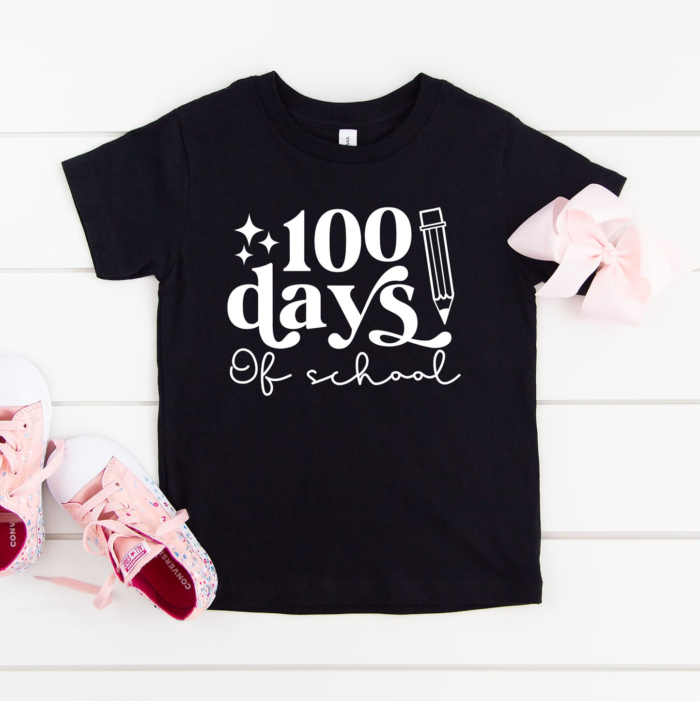 100 Days Of School Pencil | Youth Graphic Short Sleeve Tee