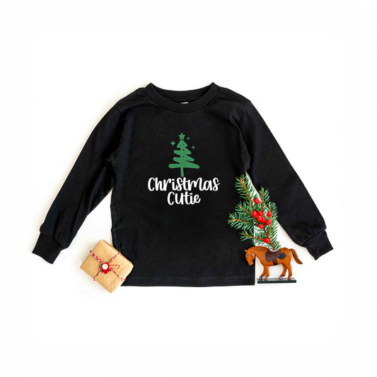 Christmas Cutie Tree Glitter | Toddler Graphic Long Sleeve Tee