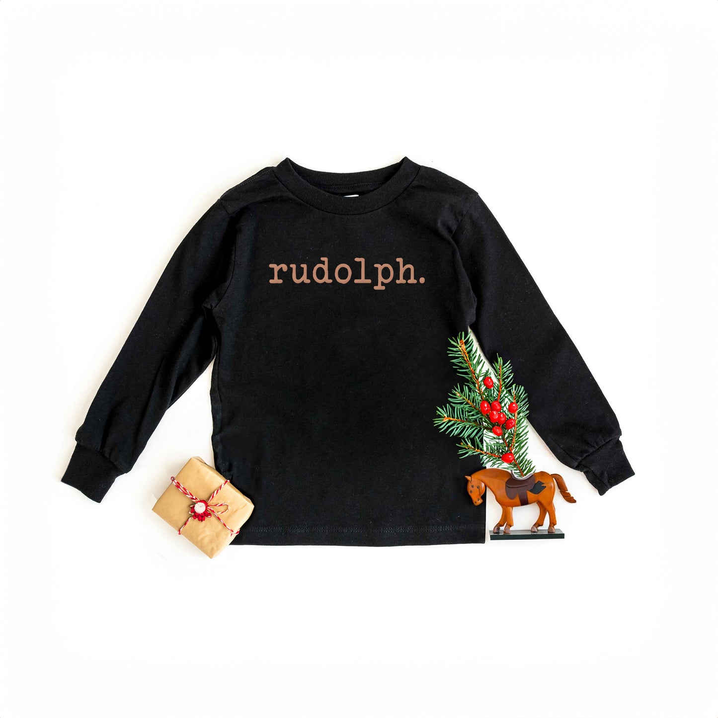 Rudolph Puff Print | Toddler Graphic Long Sleeve Tee