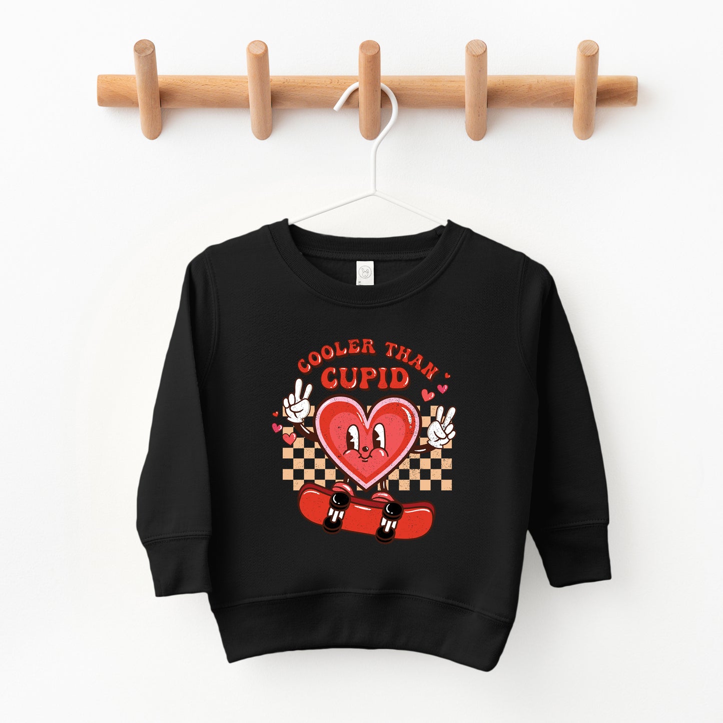 Cooler Than Cupid Skater | Toddler Graphic Sweatshirt