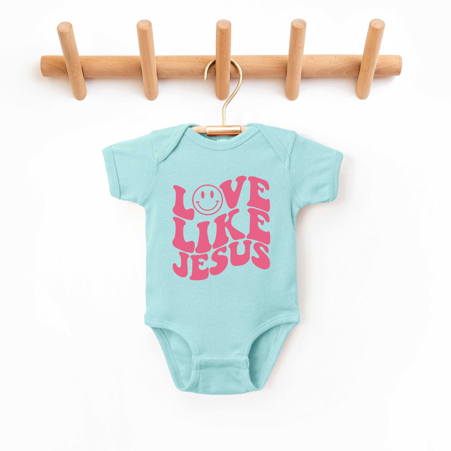 Love Like Jesus Smiley Face | Baby Graphic Short Sleeve Onesie