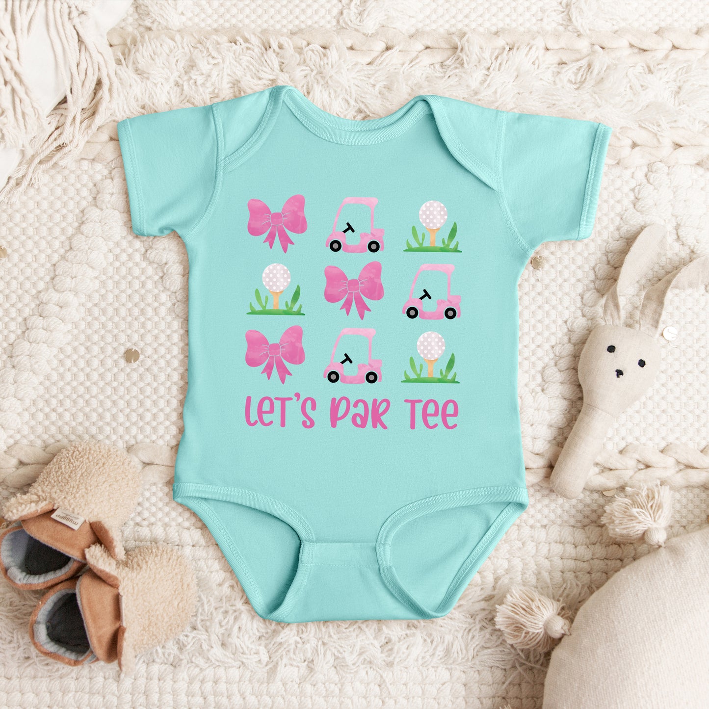 Let's Par Tee Coquette | Baby Graphic Short Sleeve Onesie