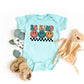 Checkered Be Kind Smiley Face | Baby Graphic Short Sleeve Onesie