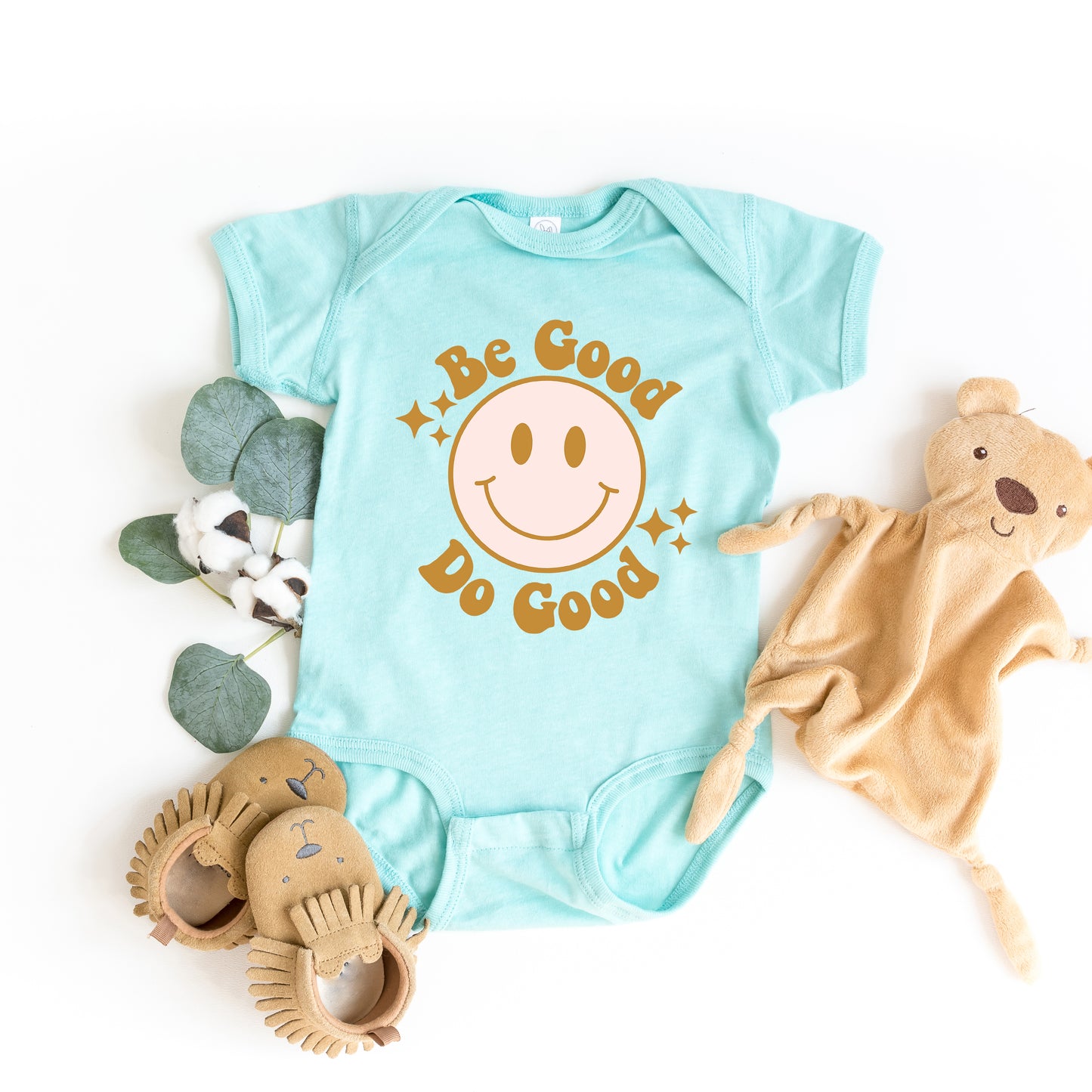 Be Good Do Good Smiley Face | Baby Graphic Short Sleeve Onesie