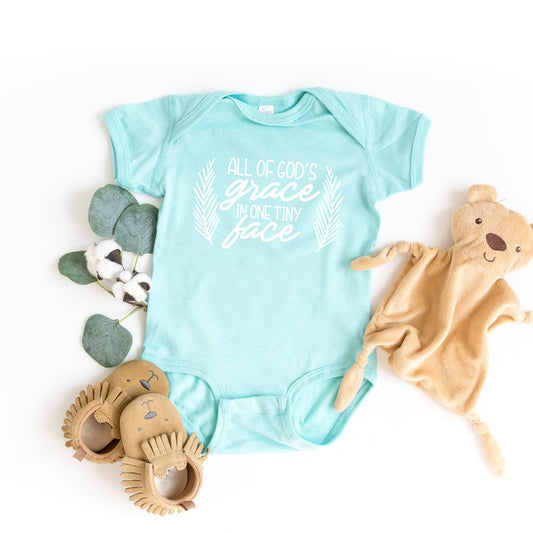 All Of God's Grace In One Tiny Face | Baby Graphic Short Sleeve Onesie