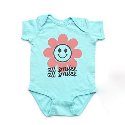 All Smiles Flower | Baby Graphic Short Sleeve Onesie