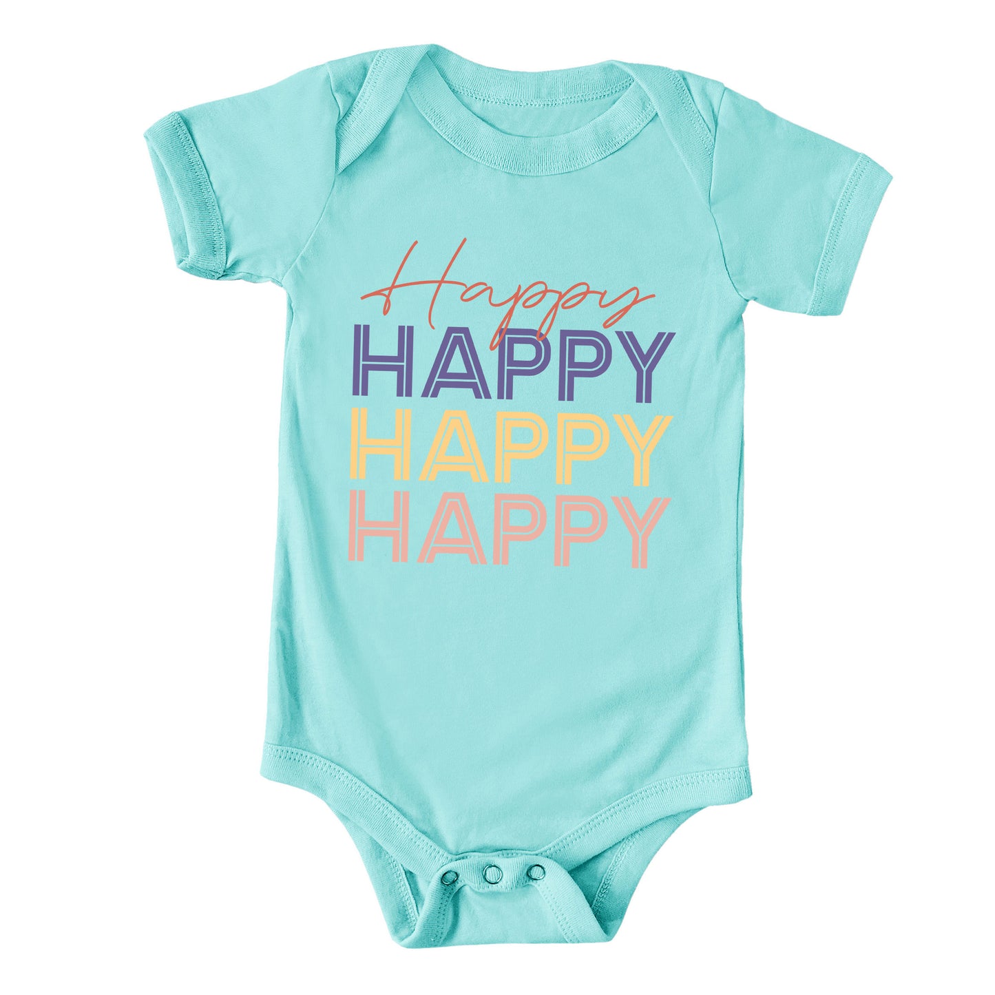 Happy Stacked | Baby Graphic Short Sleeve Onesie