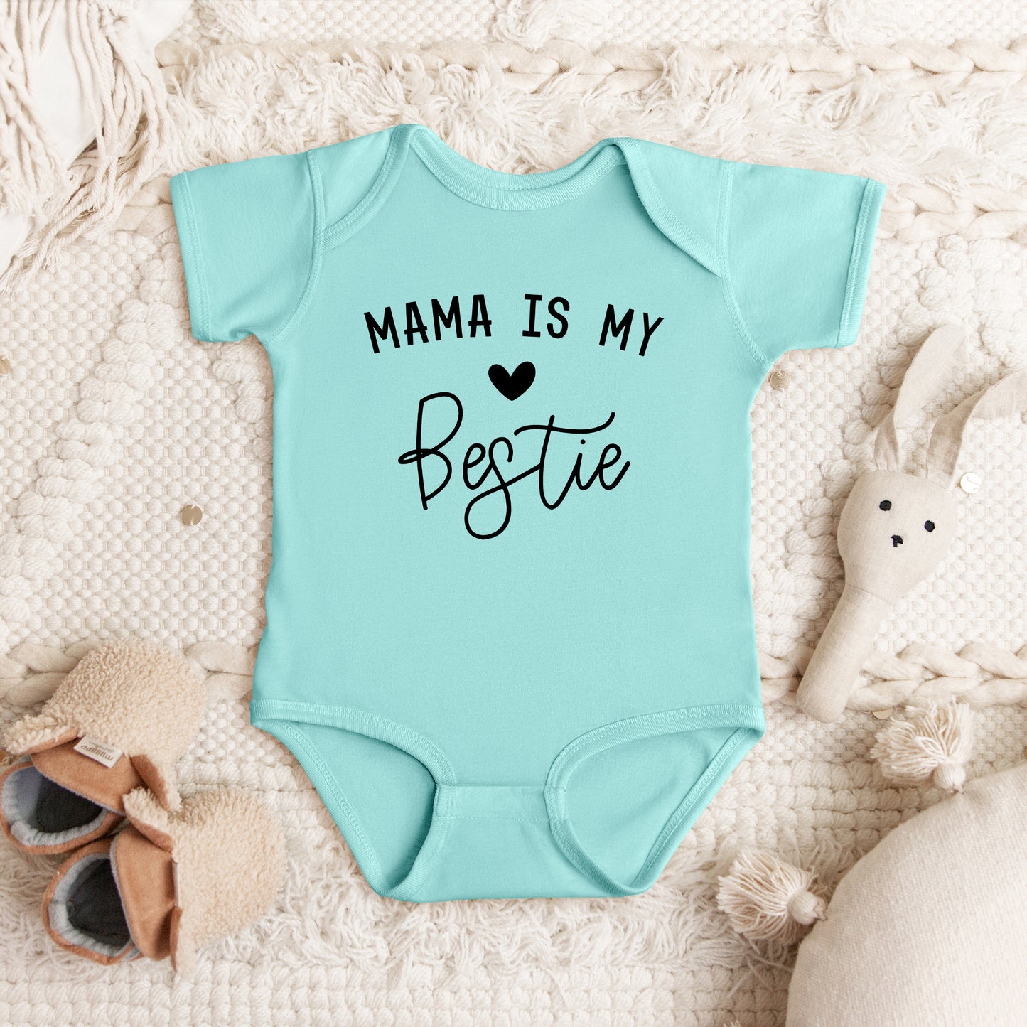 Mama Is My Bestie | Baby Graphic Short Sleeve Onesie