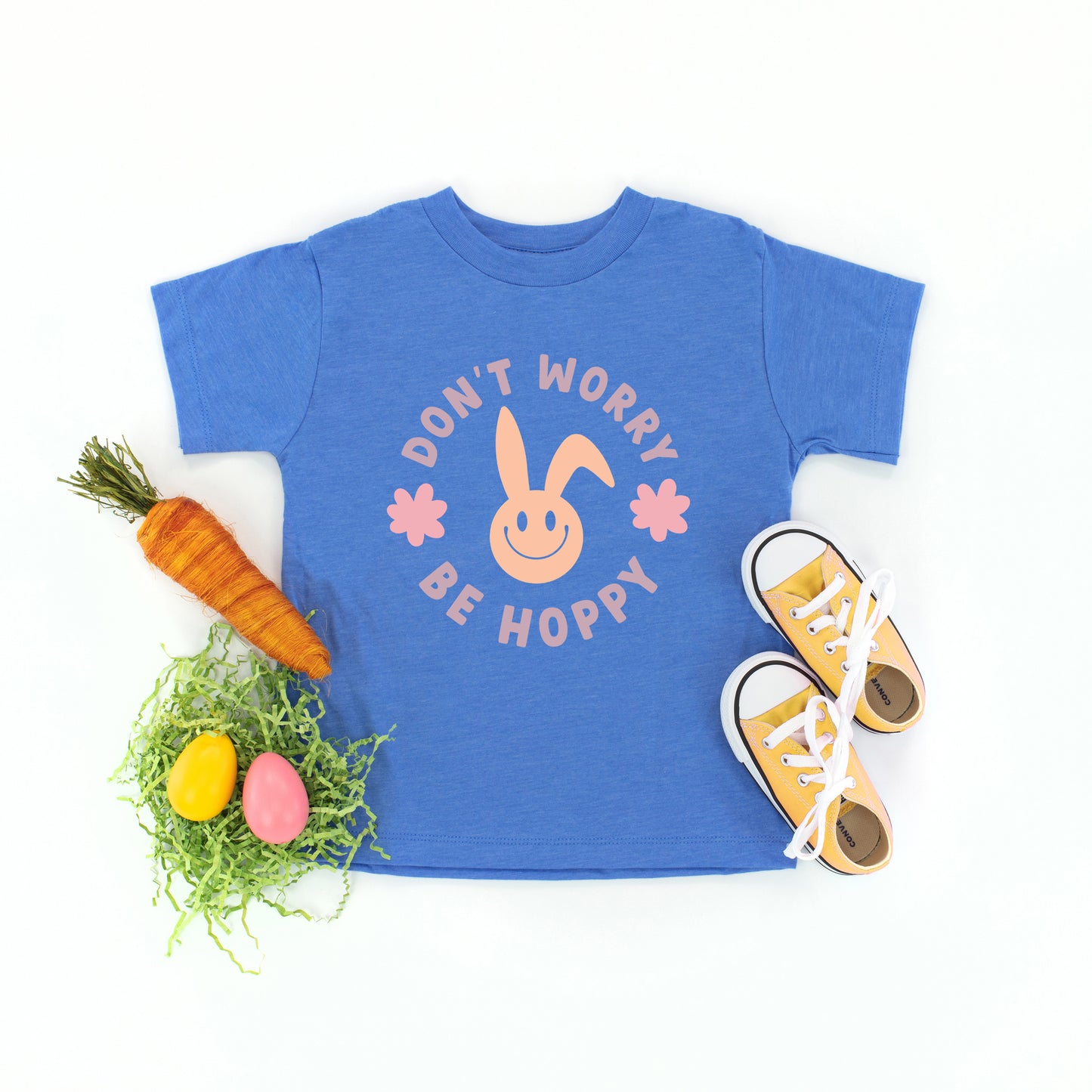 Don't Worry Be Hoppy Bunny | Toddler Graphic Short Sleeve Tee